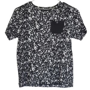 🟢K1215 * Public Record Knitwear Big Boy Tee Black White Size L (14/16)